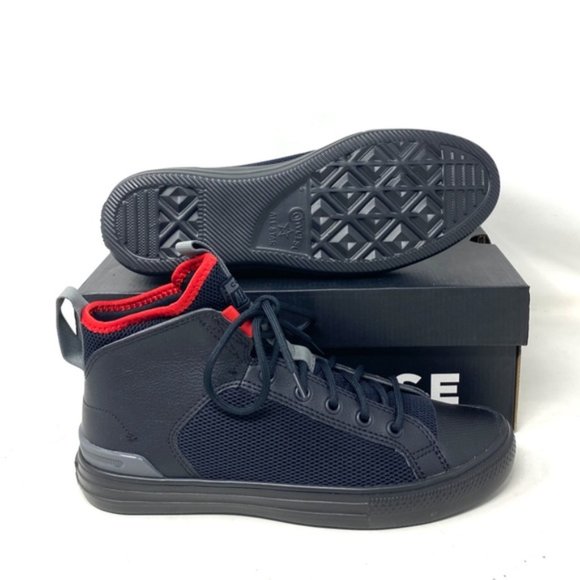 Converse Ultra Future Sport Mid Top Black Red Leather Mesh Shoes Women's A01426C - Picture 4 of 9